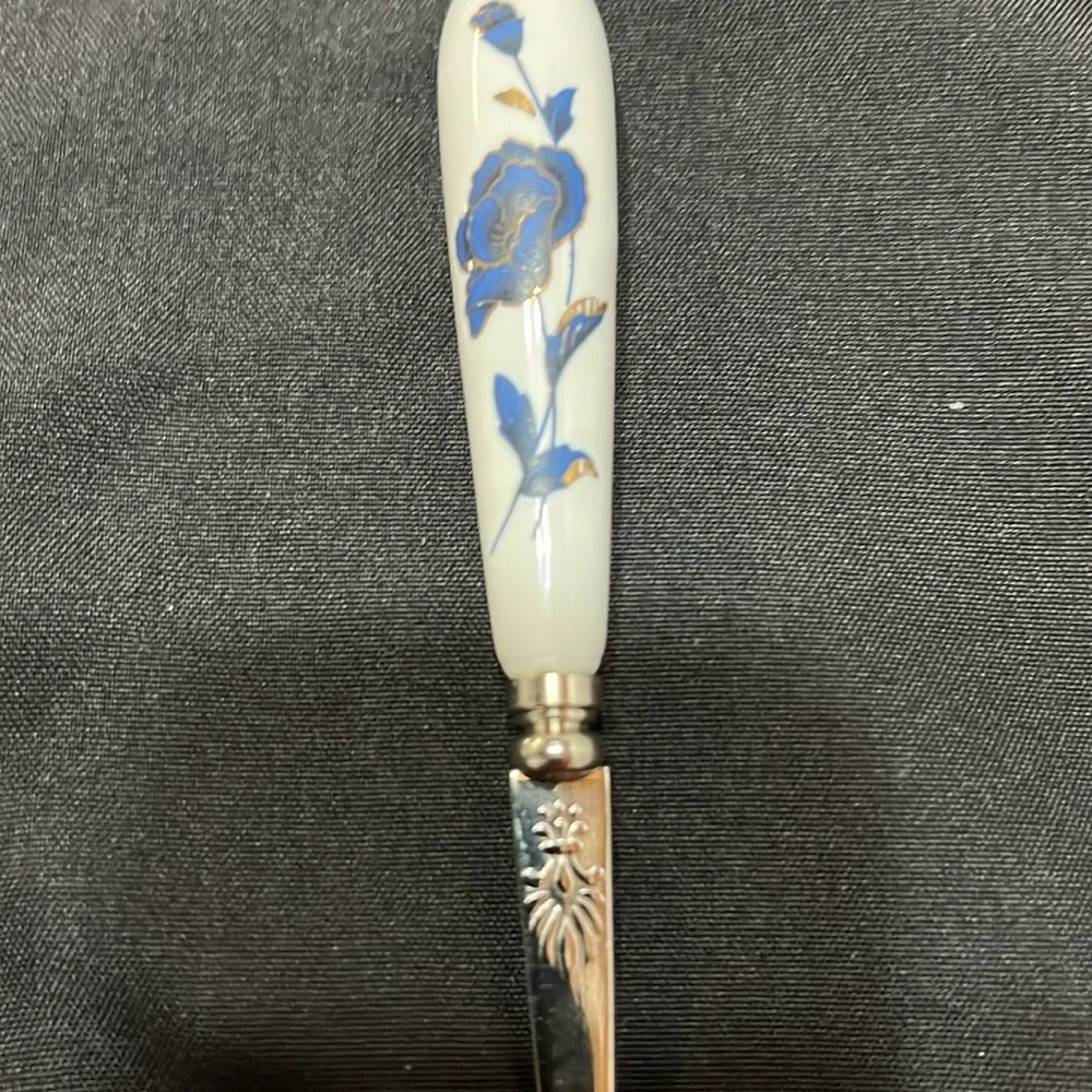 Set of 4 Stainless Infant Spoons Porcelain Handles